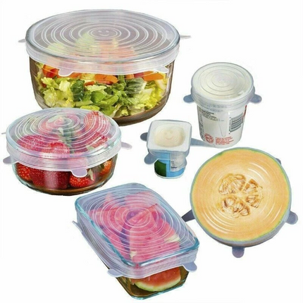 12Pcs Stretch Reusable Silicone Lid Mug Cover Bowl Wrap Food Saver Cover Seal Lids