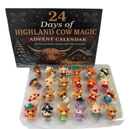 3D Highland Cow Advent Calendar 2026, 24 Days Christmas Countdown Calendar Gifts