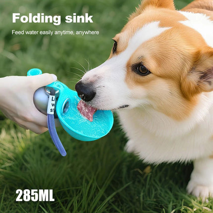 285ml 2-in-1 Portable Dog Water Bottle for Small Dogs - Compact Design for Outdoor Walking