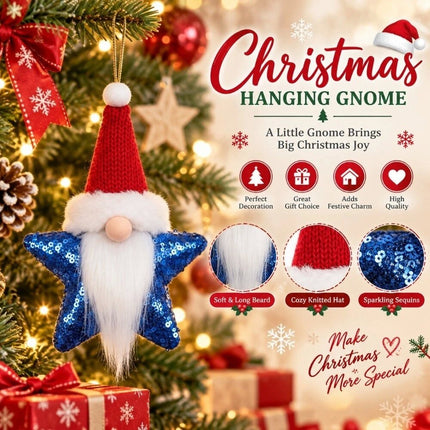 1Pcs DIY Sequin Star Christmas Pendant Xmas Tree Christmas Decor Window Decor
