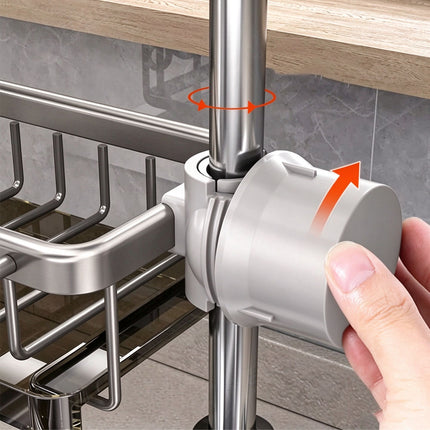 Kitchen Sink Faucet Organizer Space Aluminum Rustproof Dish Sponge Holder