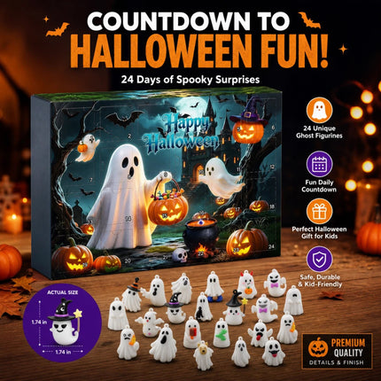 2026 Halloween Advent Calendar 24 Days Spooky Resin Ornaments Countdown Box