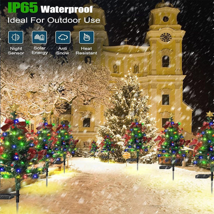 2X Solar Christmas Tree Lights LED Stake Lamp Garden Path Light Outdoor Decor
