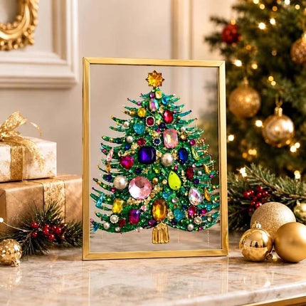 1 Set DIY Christmas Tree Art Kit Gem Art Jeweled Holiday Craft Kit Decoration