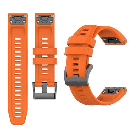 2Pack Replacement Sport Band Strap For Garmin Fenix 5 6 6x/7 7 Plus 7x Plus Orange & Black