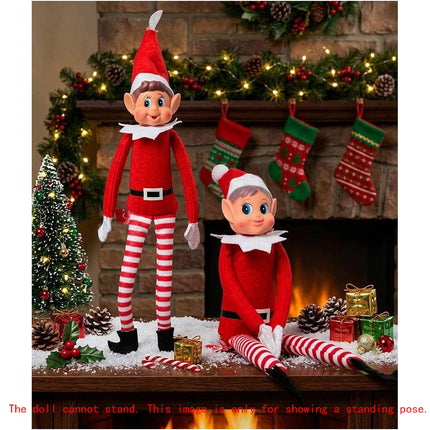 Naughty Elves Christmas Elf Red Doll Plush Toy Xmas Tree Decor Red