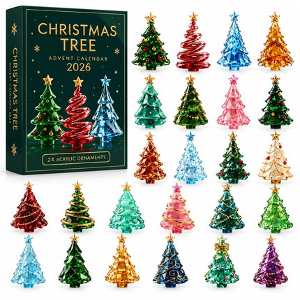 2026 Christmas Tree Advent Calendar 24-Day Christmas Countdown Calendar Ornament