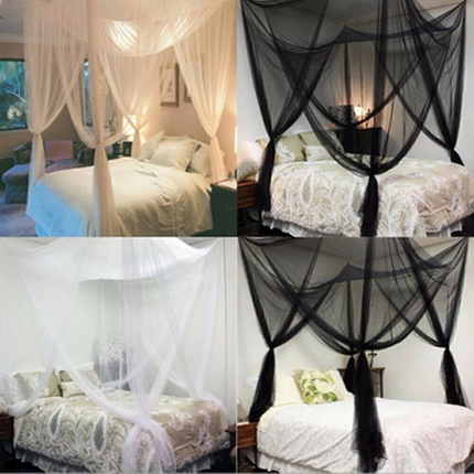 Portable Camping 4-Corner Post Bed Canopy Mosquito Net Indoor Outdoor Insect Net