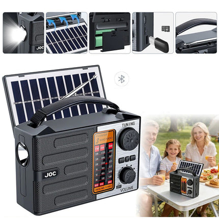 1200mAh Wind Up Solar Radio Emergency FM/AM USB Charger Led Torch
