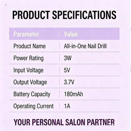 2-in-1 Electric Nail Drill & UV Curing Lamp Nail Polishing Grinder and Gel Drying Tool