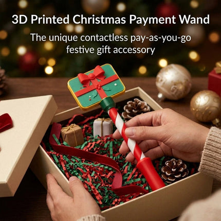 3D Present  Printed Wand Tap to Pay Christmas Magic Wand Contactless Payment Card Holder