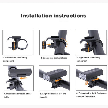 Rechargeable LED Bike Light Set Waterproof Bicycle Lights Headlight Front Rear