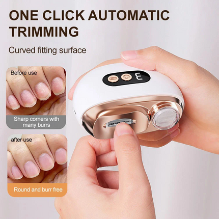 Electric Nail Clippers Automatic LED Light Trimmer Toe Cutter USB Rechargeable