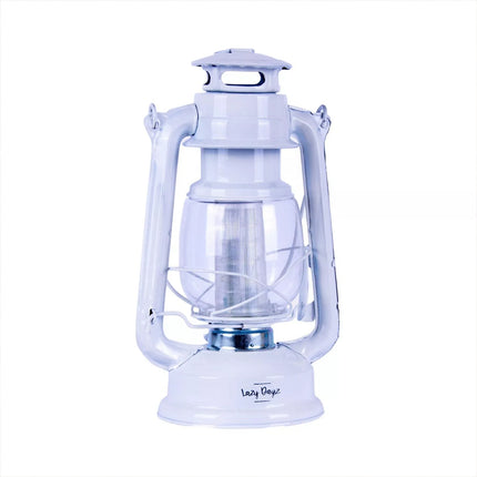 Retro Hurricane Lantern Outdoor Camping Hanging 12 LED Dimmer Lamp Pergola Tent White