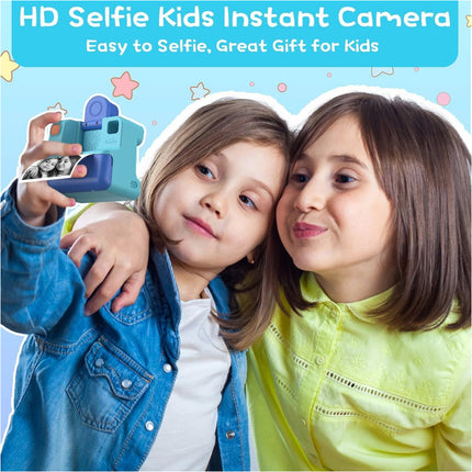 Blue Portable Digital Instant Print Camera with Thermal Printing