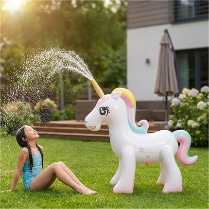 Giant Inflatable Unicorn Toys Garden Pool Water Spray Sprinkler Splash Yard Play
