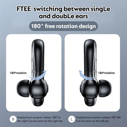 Trucker Handsfree Wireless Earpiece Bluetooth 5.2 Single Earphone Earbud Headset