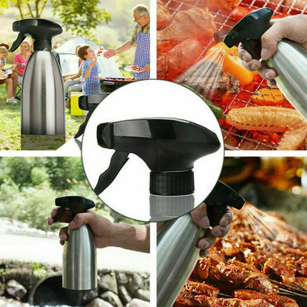 500ml Stainless Steel Oil Spray Bottle Kitchen Olive Oil Sprayer for BBQ Cooking