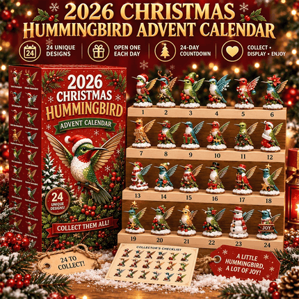 Hummingbird Advent Calendar 2026 Christmas Countdown 24 3D Flat Ornaments Gift
