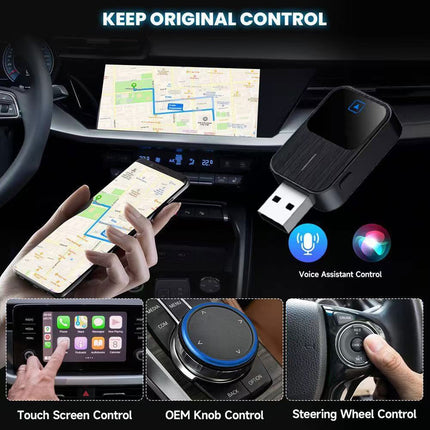 Wireless Carplay Adapter Android Auto USB Car Dongle 2 in 1 Mini Auto Navigation