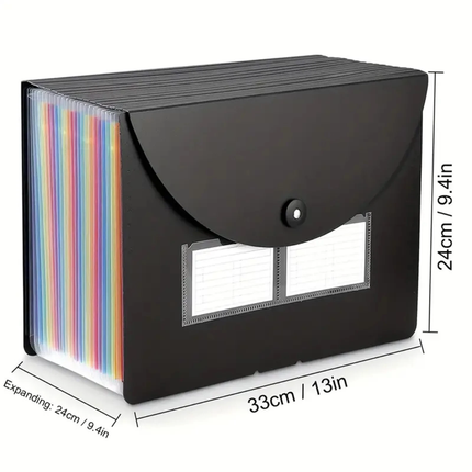 File Folder Organiser A4 25-PocketLarge Capacity Colour Document Storage Office