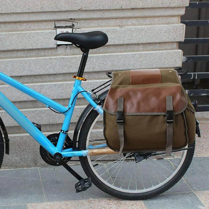 Bike Bicycle Rear Rack Pannier Bags Seat Saddle Carry Bag Carrier Khaki