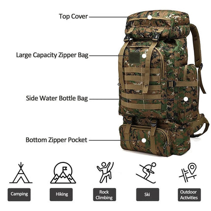 75L Outdoor Military Tactical Backpack Travel Rucksacks Camping Trekking Bag