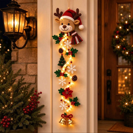Glowing Christmas Door Hanger Decorations for Walls, Windows, Covered Porches