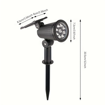 2Pcs Solar Spot Lights LED Garden Outdoor Pathway Lawn Fence Lamp Spotlight RGB