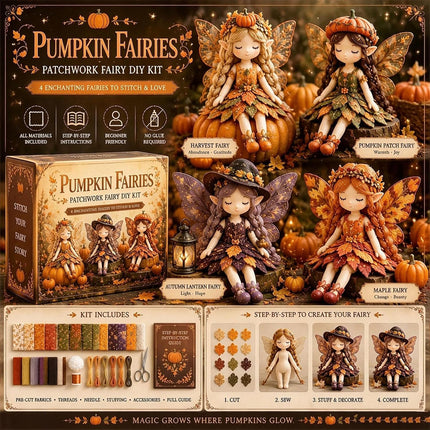 Pumpkin Fairy Patchwork DIY Collection, Fun  Fairies Patchwork Sewing Craft Kit