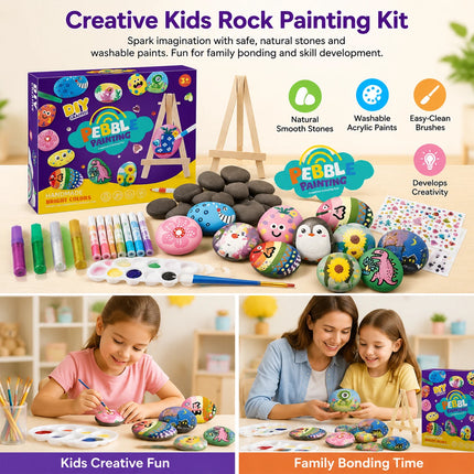 Rock Painting Kit DIY Arts Crafts Supplies Party Gift Set
