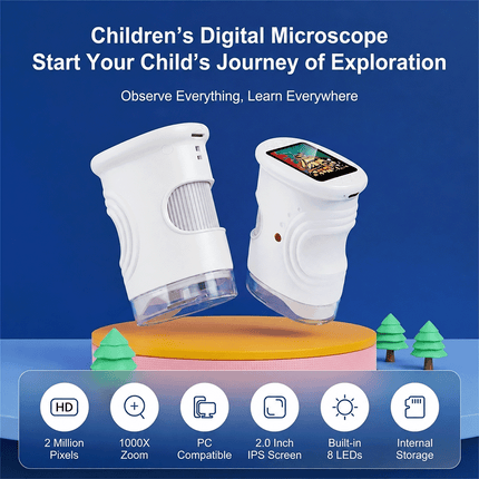 1000X Handheld Digital Microscope 2.0" Screen Rechargeable Mini Pocket