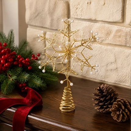 Shimmering Christmas Topper Decor Christmas Tree Top Star Home Decorations