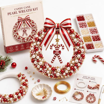 3D Fabric Poke Wreath DIY Kit Christmas Quilted Wreath Craft Kit Party Decor