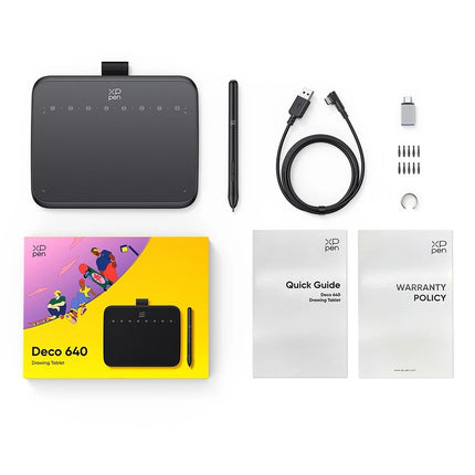 XP-Pen Deco 640 Graphics Tablet 16K Pressure Levels 16x9cm Drawing Area