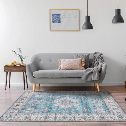 Clearance Large Rug  Blue Tribals Dining Room Carpet Washable Rug Runner 120*170cm