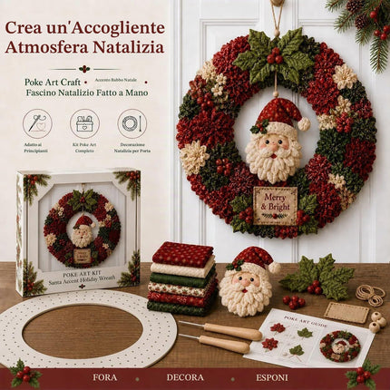 Handmade 3D Fabric Poke Wreath DIY Kit Christmas Wreath Making Set Craft Gift