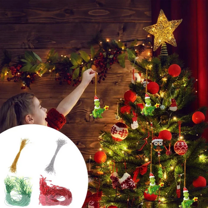 200X Christmas Ornament String Precut Hanging Rope For Xmas Ball Decor DIY 20cm