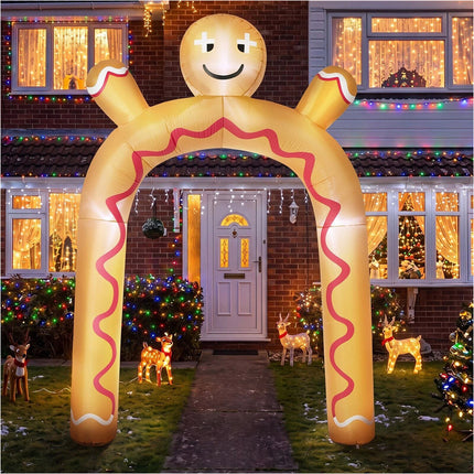 3M Christmas Inflatable Archway Gingerbread Man Arch Xmas LED Lights