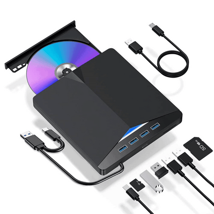 External CD DVD Drive USB 3.0 Writer Burner Player for PC Laptop Windows Linux