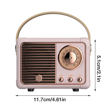 Portable Retro Bluetooths Wireless Stereo Mini Speaker /TF/FM/Radio TF Card USB