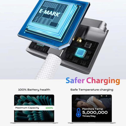 140W USB-C to MagSafe 3 Cable 2m  Silver Charger & Cable Type C Charging MacBook Pro Air M2 M3 M4