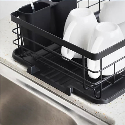 2-Tier Dish Drying Rack Dish Rack Dish Drainer with Drain Board Design Anti-Rust