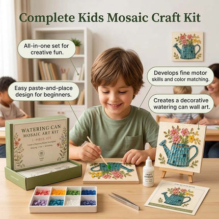 Watering Can Mosaic Art Kit Floral Watering Can DIY Mosaic Bead