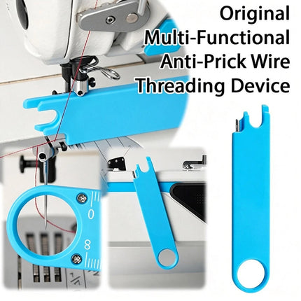4-in-1 Needle Threader   Sewing Machine Tool with Magnifying Glass Ruler  (2PCS)