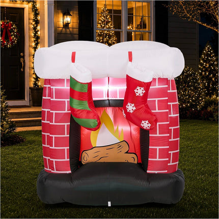1.5M Christmas Inflatable Fireplace LED Light Indoor Outdoor Decor