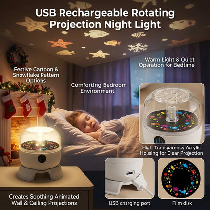 Dynamic Rotating LED Projector Night Light Projection Light  Bedroom Decor