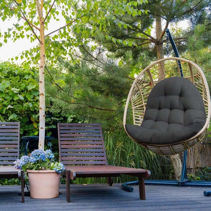 Outdoor Hammock Hanging Egg Chair Cushion Sofa Swing Seat Cushion Padded Pad Black