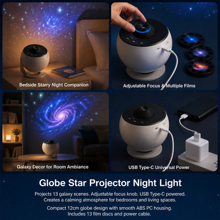 Night Light 13in1 Projector Galaxy Starry Sky LED Star Lamp Rotating Planetarium