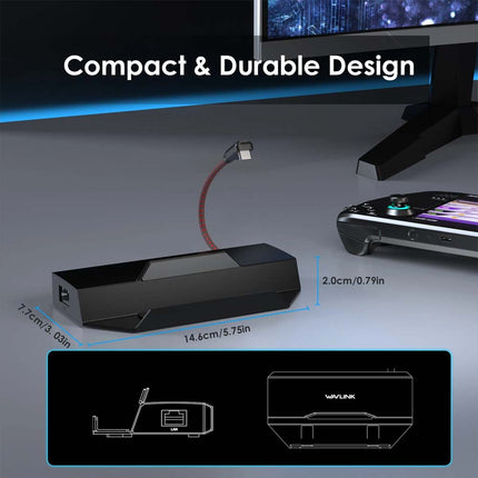 Docking Station for Steam Deck/ROG 4K@144Hz USB-C Dock 100W PD 3x 10G USB 3.2